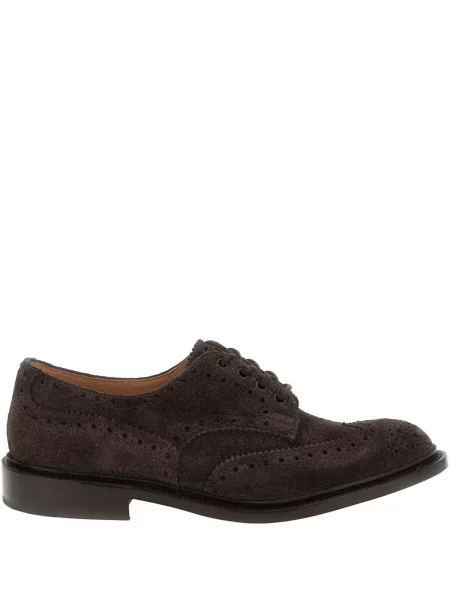 Oxford Tricker's cu șireturi din piele de căprioară maro