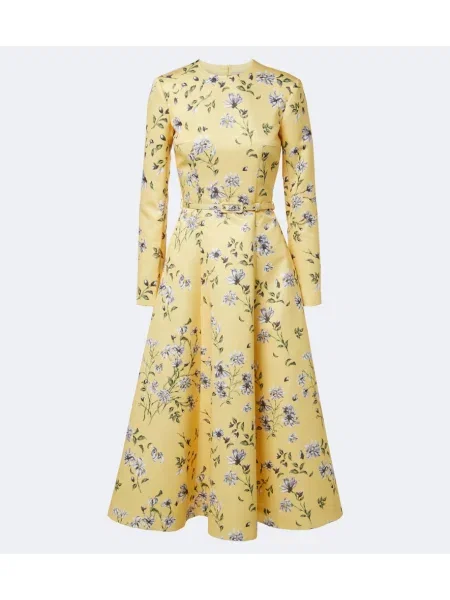 Rochie midi Emilia Wickstead cu model floral galben