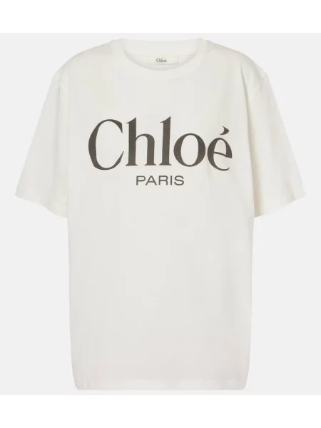 Tricou Chloé din jerseu alb