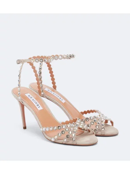 Sandale Aquazzura din piele de căprioară gri