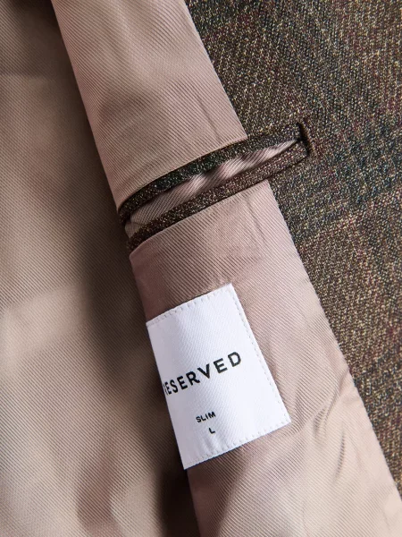 Клетчатый пиджак Reserved коричневый