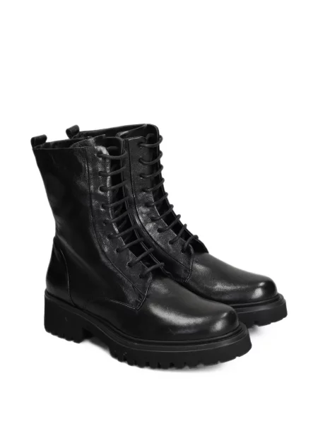 Botine Evaluna cu șireturi din piele negru