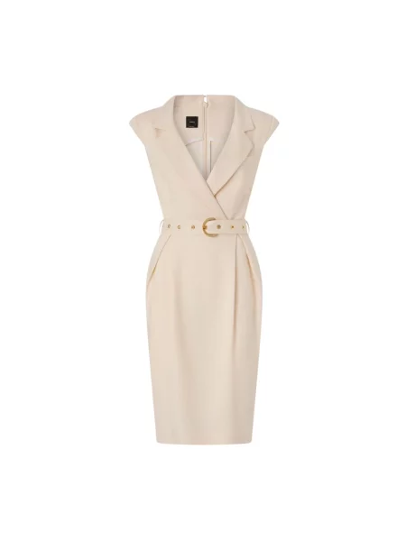 Sukienka midi Pinko kopertowa beżowa