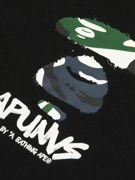 Hanorac crewneck Aape By A Bathing Ape cu imagine negru