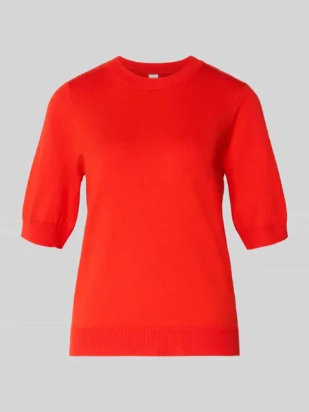 Koszulka dzianinowa z mieszanka z okrągły dekolt model LENA' Y.a.s czerwona