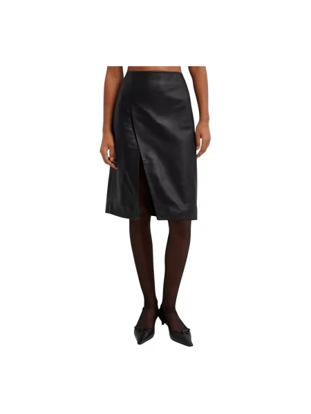 Midi spódnica skórzana Loulou Studio czarna
