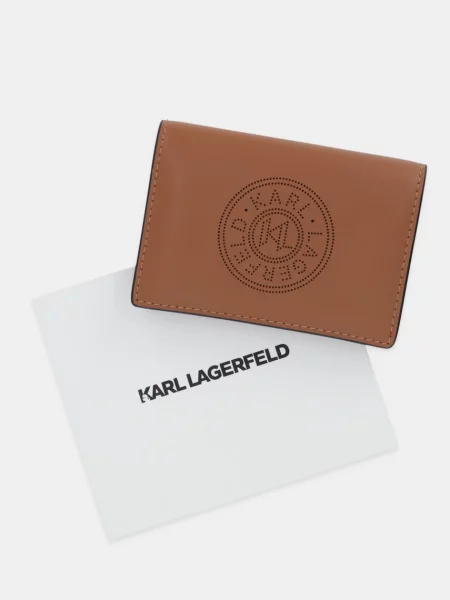 Кожаный кошелек Karl Lagerfeld коричневый