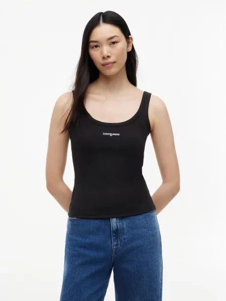 Tommy Jeans Top negru alb