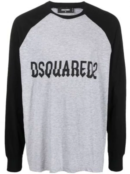 Tricou Dsquared2 cu imagine lung gri