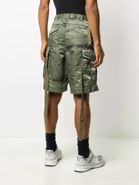 Pantaloni scurți cargo Sacai cu imagine verde