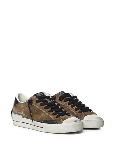 Sneakers Crime London σουέντ με φθαρμένο εφέ καφέ