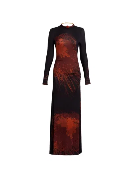 Rochie maxi Silvia Tcherassi cu imagine albastru