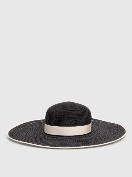 Капелюх з контрастним окантуванням Agnona чорний