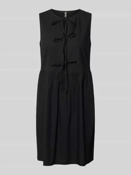 Rozkloszowana sukienka koszulowa z czystej bawełny model JOLLY' Pieces czarna