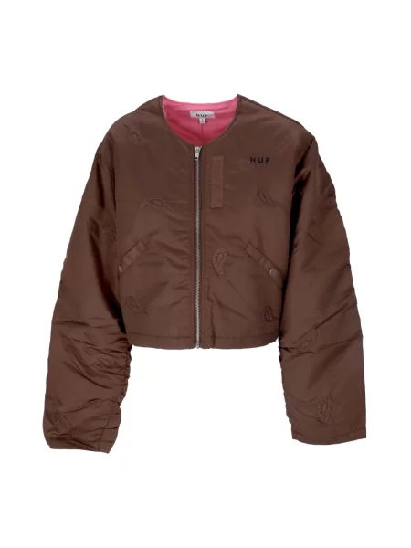 Kurtka bomber Huf z wzorem paisley brązowy