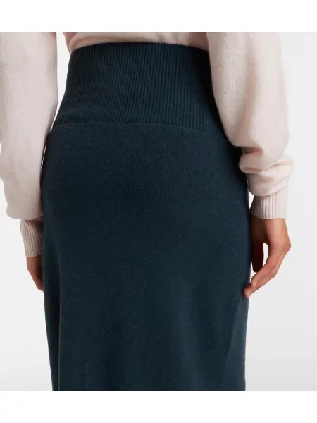 Fustă midi Erdem cu model floral tricotate verde