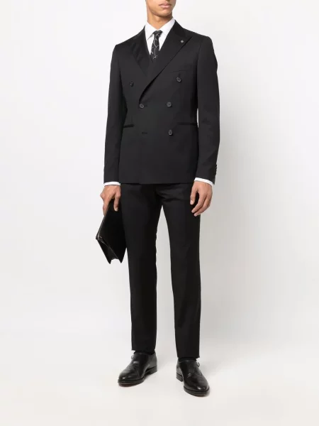 Costum Tagliatore cu două rânduri de nasturi negru