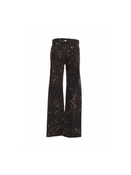 Szerokie jeansy Roberto Cavalli brązowe