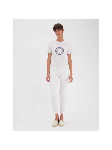 Jeansy skinny Ines De La Fressange Paris bambusowe białe