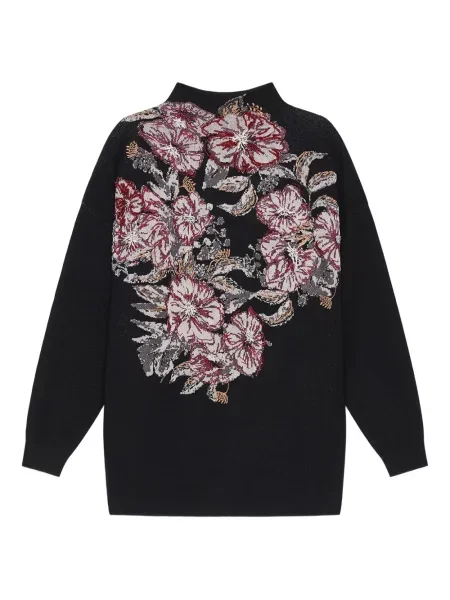 Pulover Maliparmi cu broderie cu model floral negru