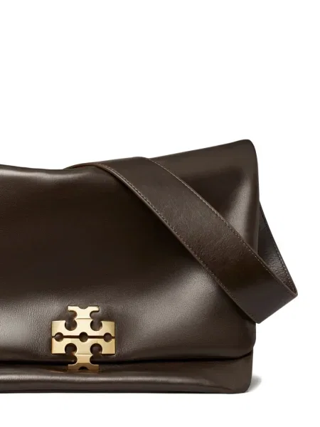 Geantă de mână Tory Burch mari cu autograf maro