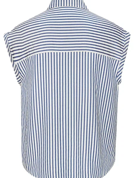 VIVANCE Bluză crem / bleumarin