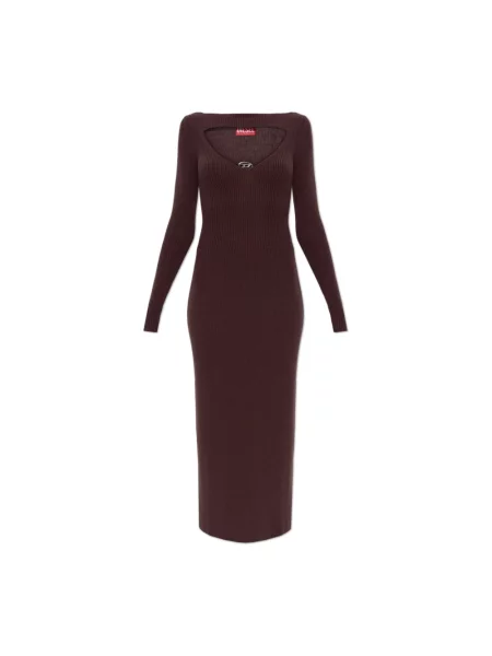 Sukienka Diesel wełniana garniturowa brązowa