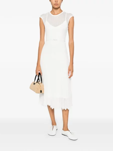 Cu centură rochie midi Karl Lagerfeld alb