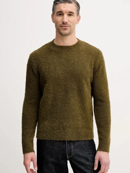 Sisley pulover din amestec de lână verde