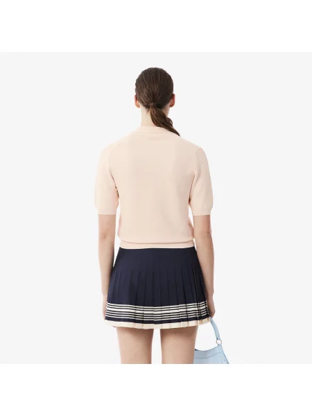 Lacoste Dziana Koszulka Polo Regular Fit Z Otwartym Kołnierzykiem I Naszywką różowa