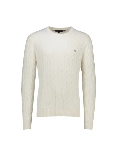 Tommy Hilfiger sweter beżowy lekki biały