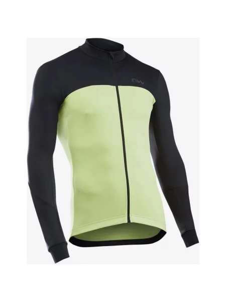 Koszulka rowerowa northwave force 2 długi rękaw żółty czarny XS biała