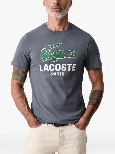Tricou Lacoste cu imagine gri
