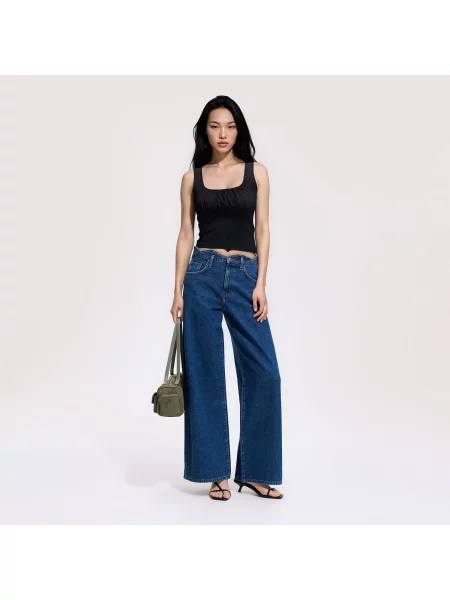 Reserved Wide leg farmer kék