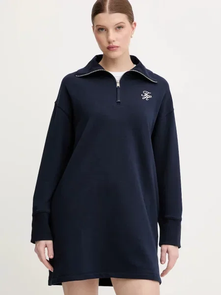 Obleka Tommy Hilfiger mornarsko modra