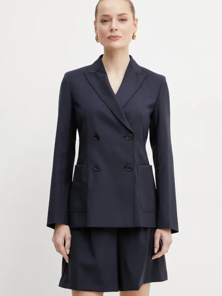 Weekend Max Mara sacou marin cu doua randuri de neted albastru