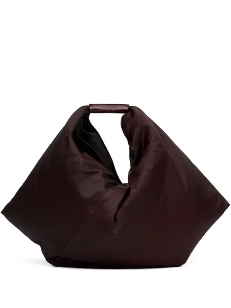 Кожена кожена чанта Mm6 Maison Margiela кафяво