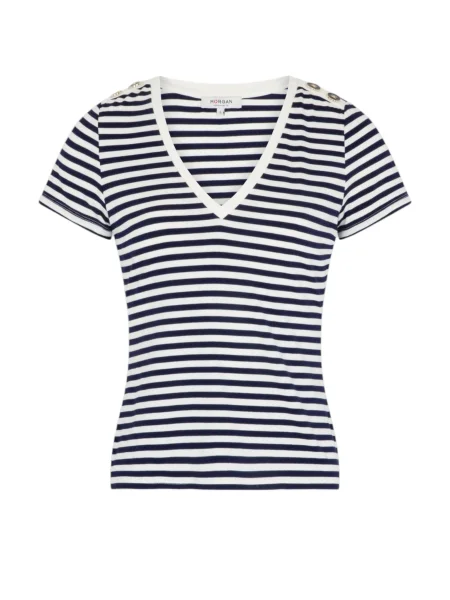 Tricou Morgan De Toi cu dungi albastru