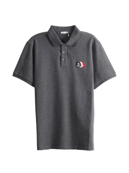 Tricou polo Moncler cu autograf gri