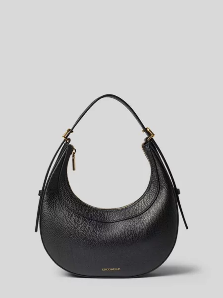 Torba na ramię z fakturowanym wzorem model Whisper' Coccinelle czarna