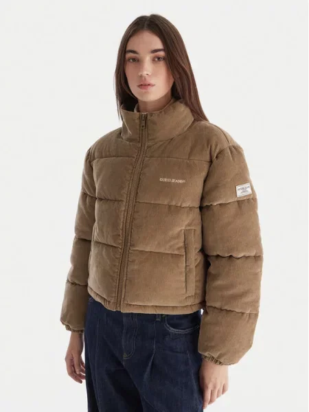 Guess Jeans Μπουφάν χειμωνιάτικο μπεζ