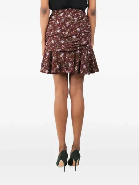 Fusta mini Veronica Beard cu model floral cu imagine maro