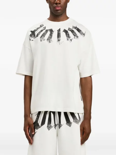 Tricou Palm Angels cu autograf alb