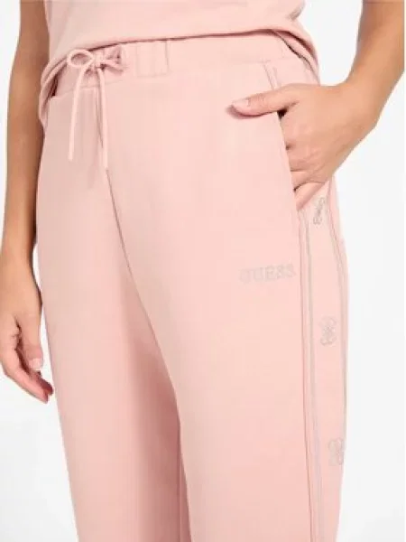 Kalhoty z materiálu Guess růžové