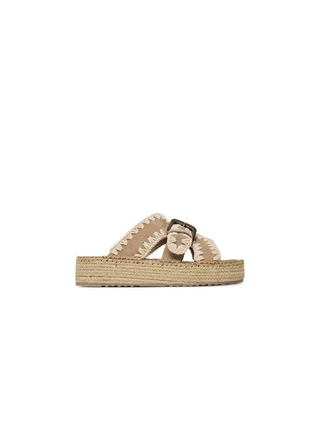 Mou Espadrilky Jute sandal Růžová béžové