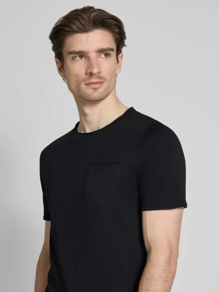 T-shirt o kroju regular fit z czystej bawełny S.oliver Red Label czarna