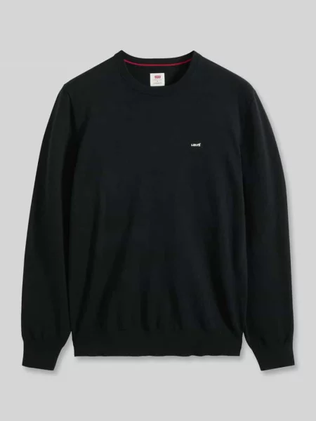 Sweter o kroju regular fit z mieszanki bawełny z wyhaftowanym logo Levi's czarny