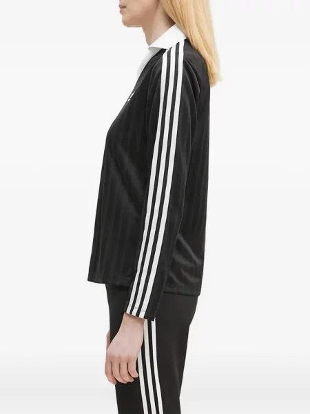 Polo Adidas cu dungi cu imagine negru