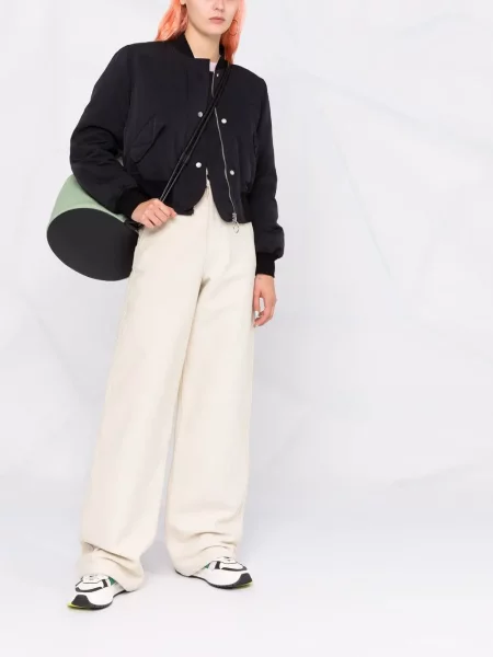 Geacă bomber Off-white cu broderie alb