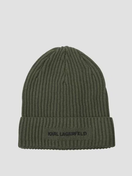 Шерстяная шапка Karl Lagerfeld зеленая